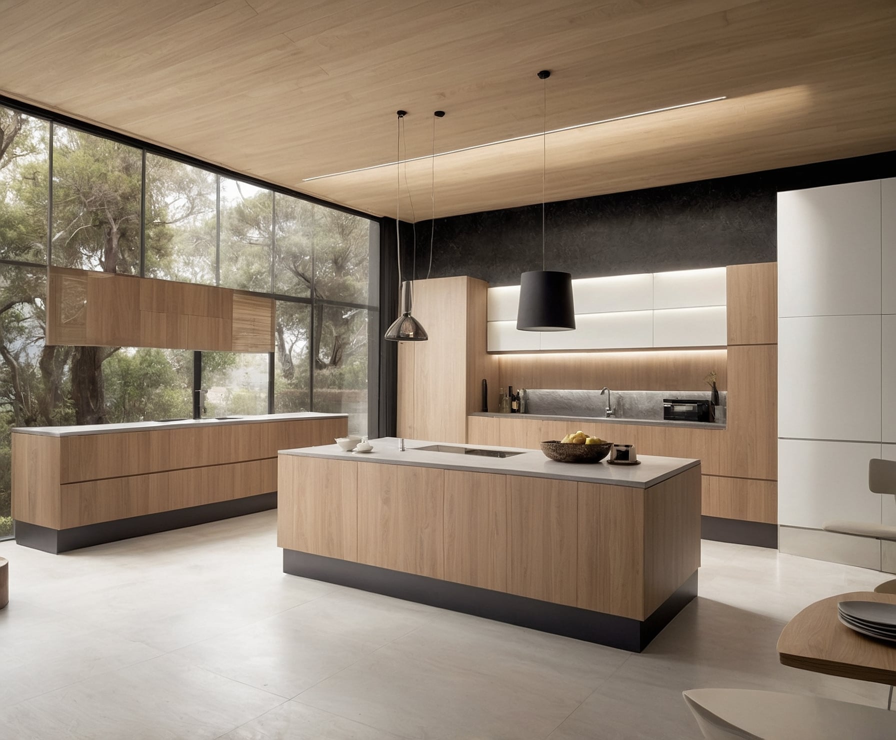 Cocina moderna de roble macizo.